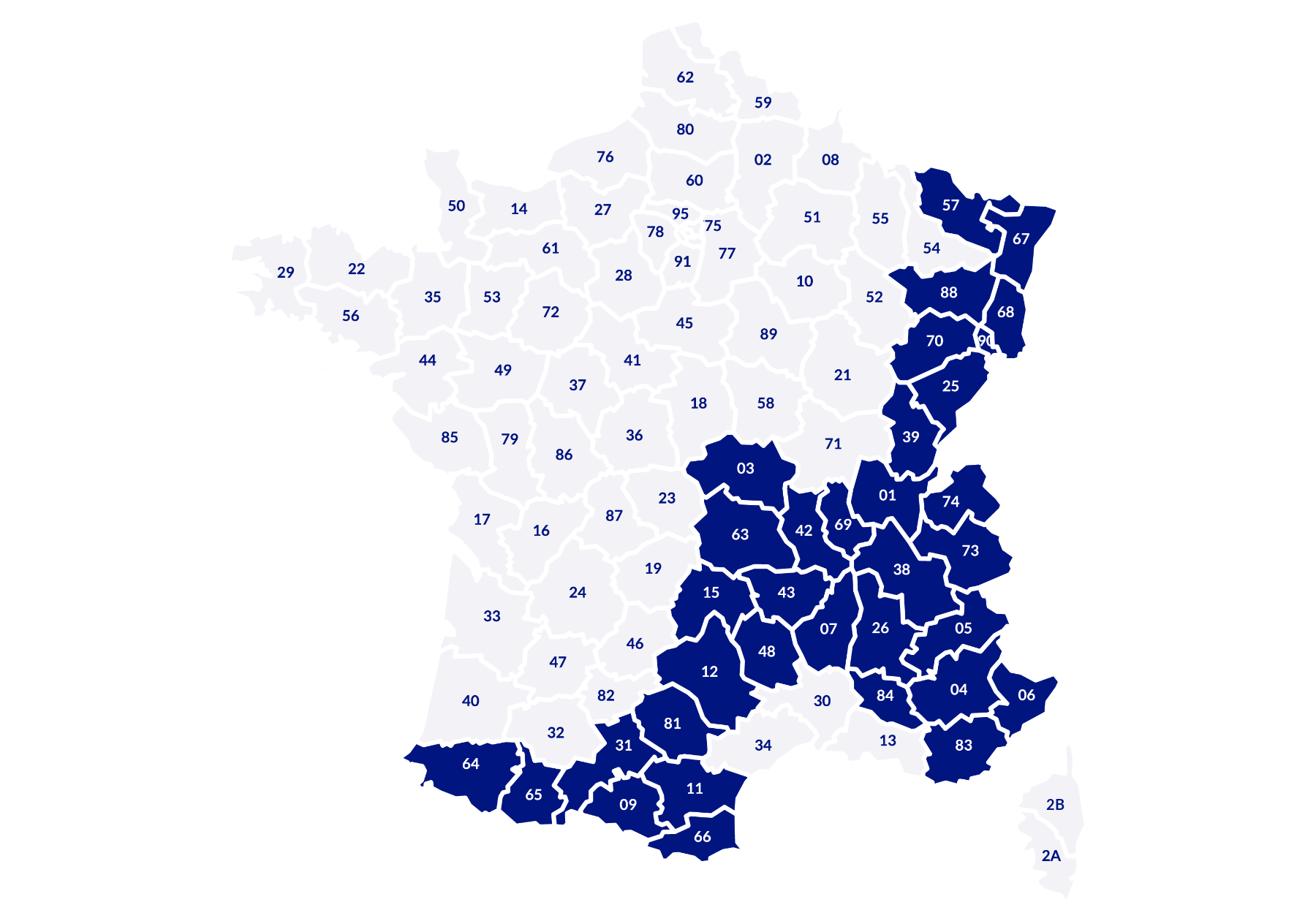Carte de France des 34 départements concernés par la loi Montagne pour l’hiver 2026-2027